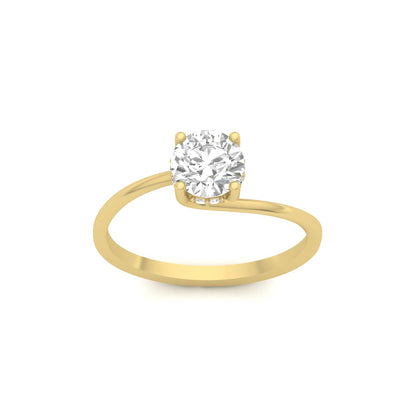 Dazzling Solitaire Engagement Ring with Diamond Accents