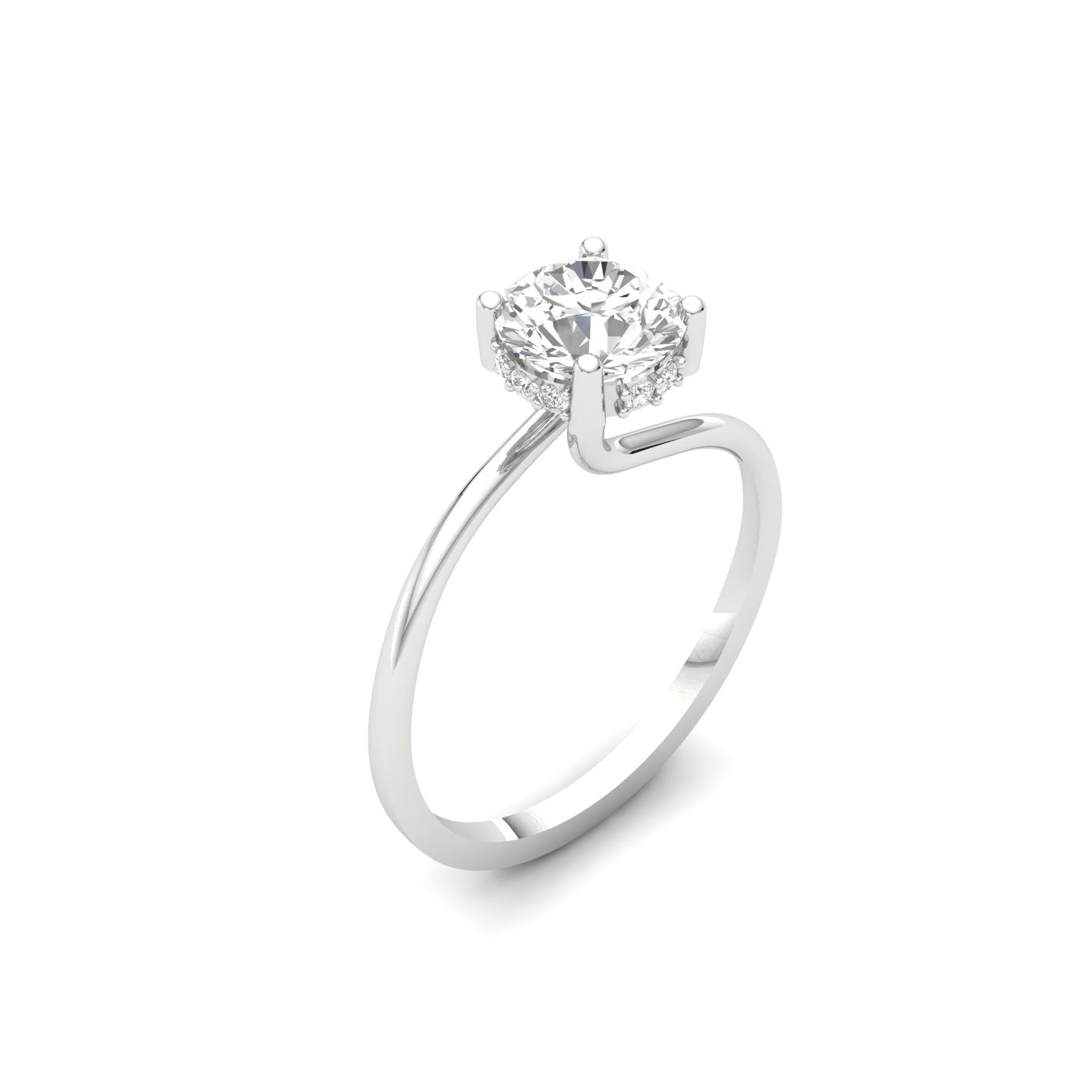 Dazzling Solitaire Engagement Ring with Diamond Accents