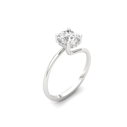 Dazzling Solitaire Engagement Ring with Diamond Accents