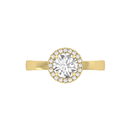 Classic Halo Diamond Engagement Ring