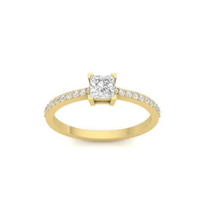 Elegant Princess Diamond Engagement Ring
