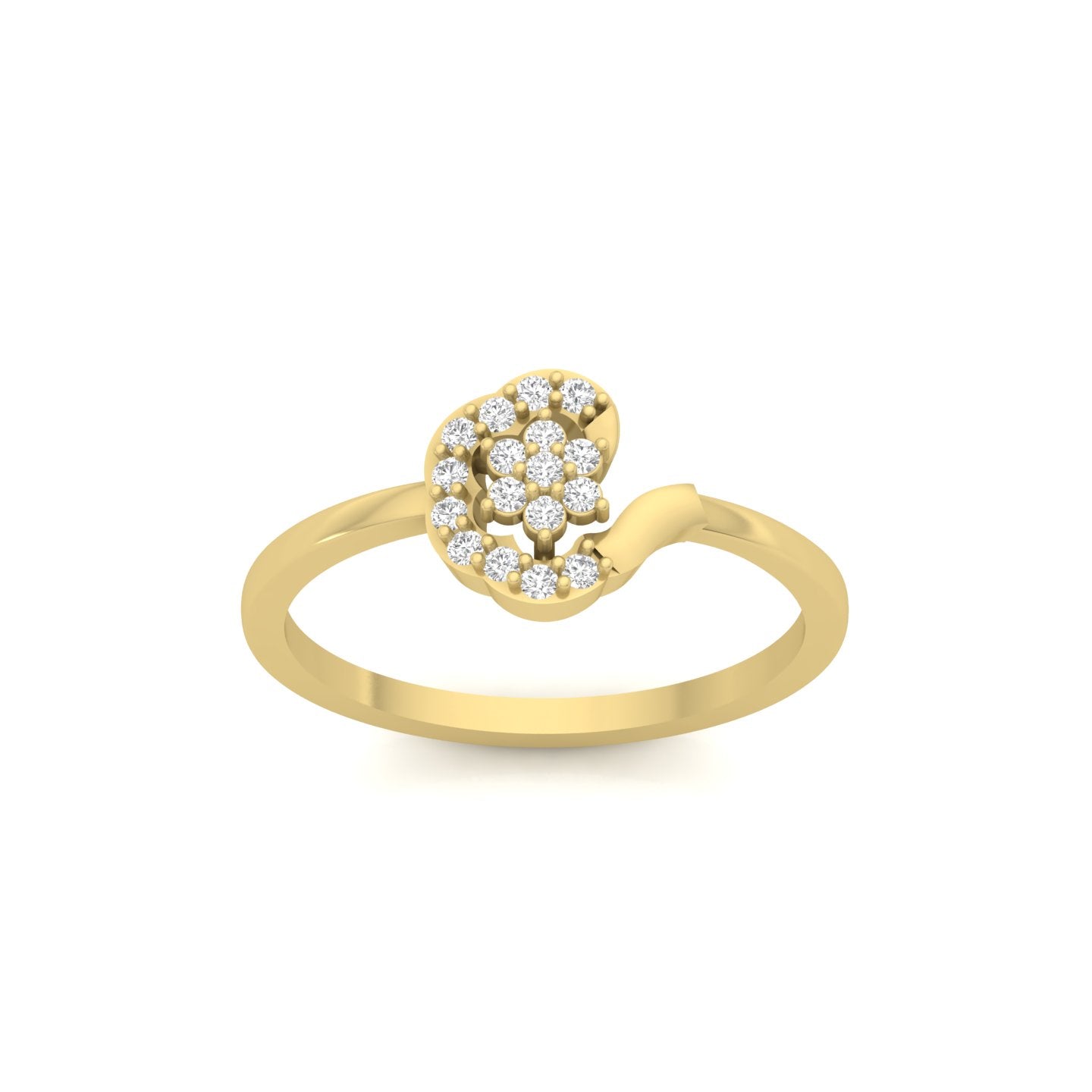 Elegant Diamond Floral Swirl Ring