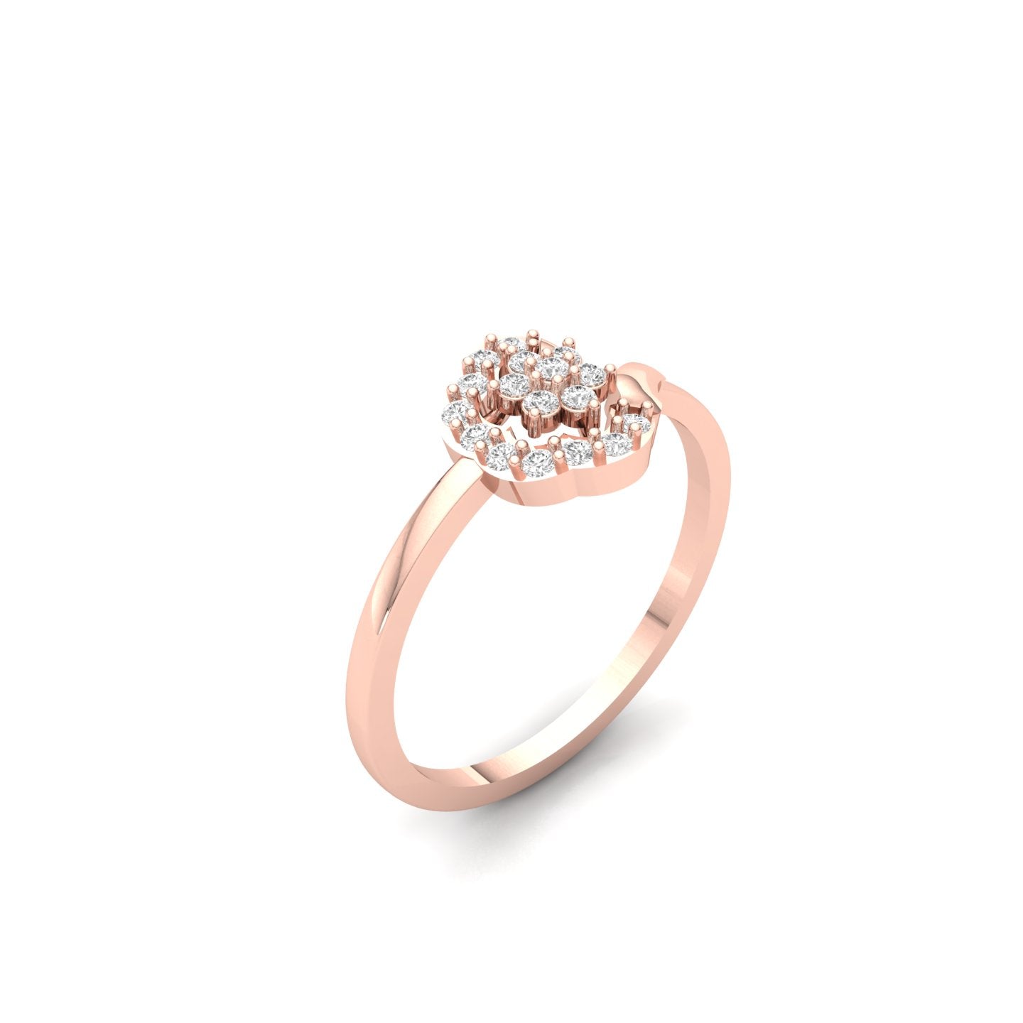Elegant Diamond Floral Swirl Ring