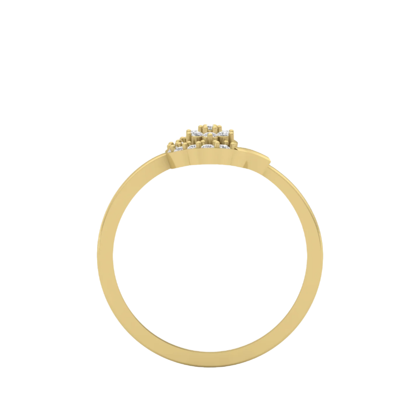 Elegant Diamond Floral Swirl Ring