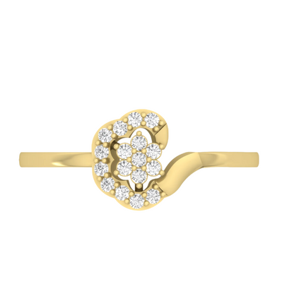 Elegant Diamond Floral Swirl Ring