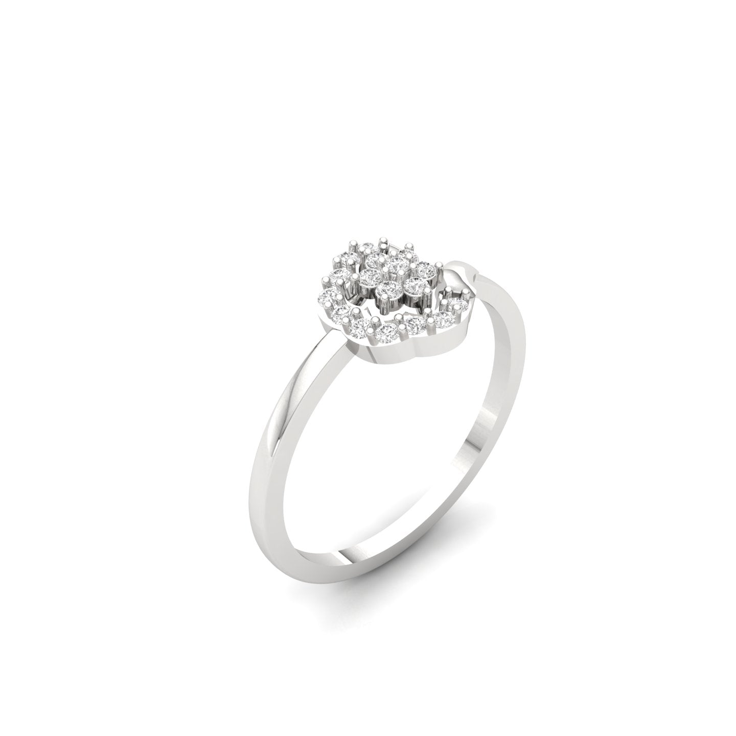 Elegant Diamond Floral Swirl Ring