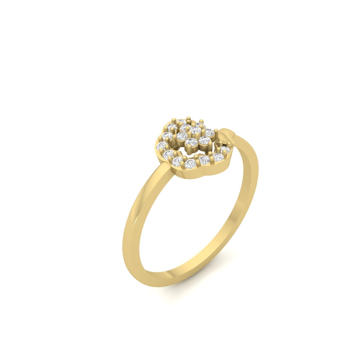 Elegant Diamond Floral Swirl Ring