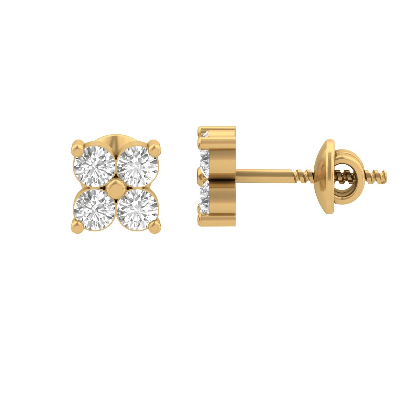 Petite Diamond Clover Stud Earrings