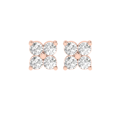 Petite Diamond Clover Stud Earrings