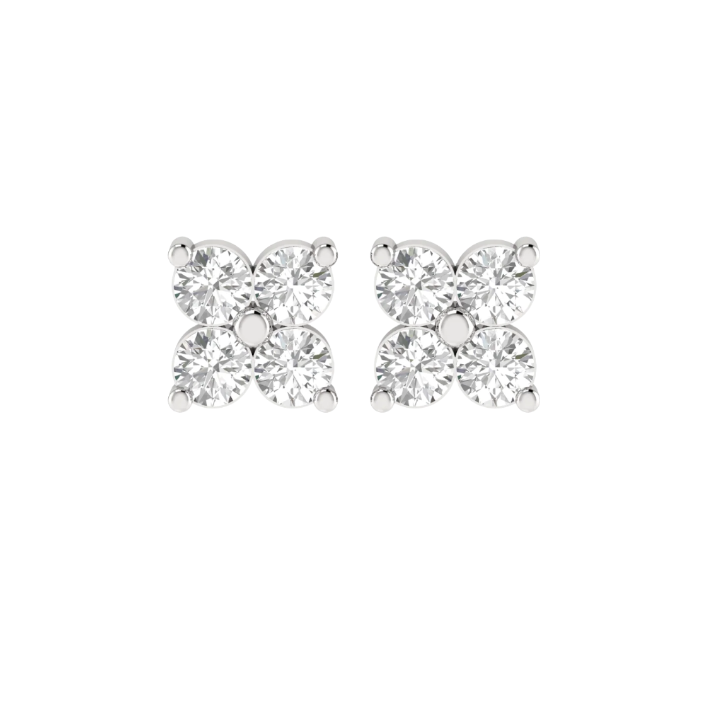 Petite Diamond Clover Stud Earrings