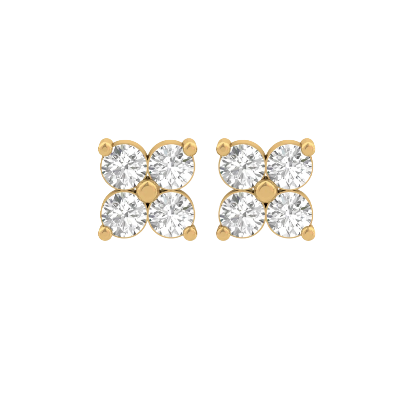 Petite Diamond Clover Stud Earrings