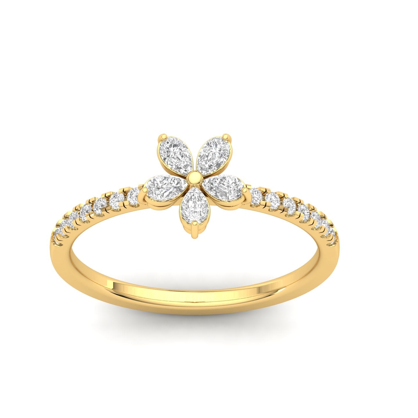Sparkling Flower Cluster Ring