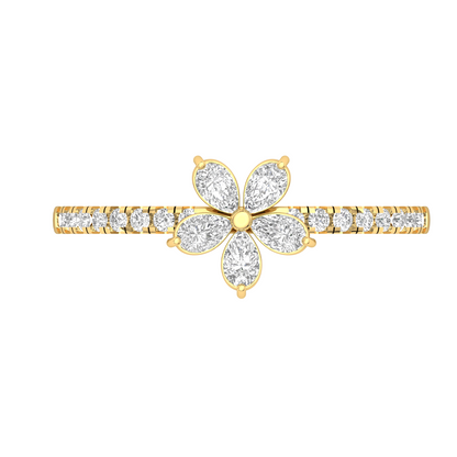 Sparkling Flower Cluster Ring