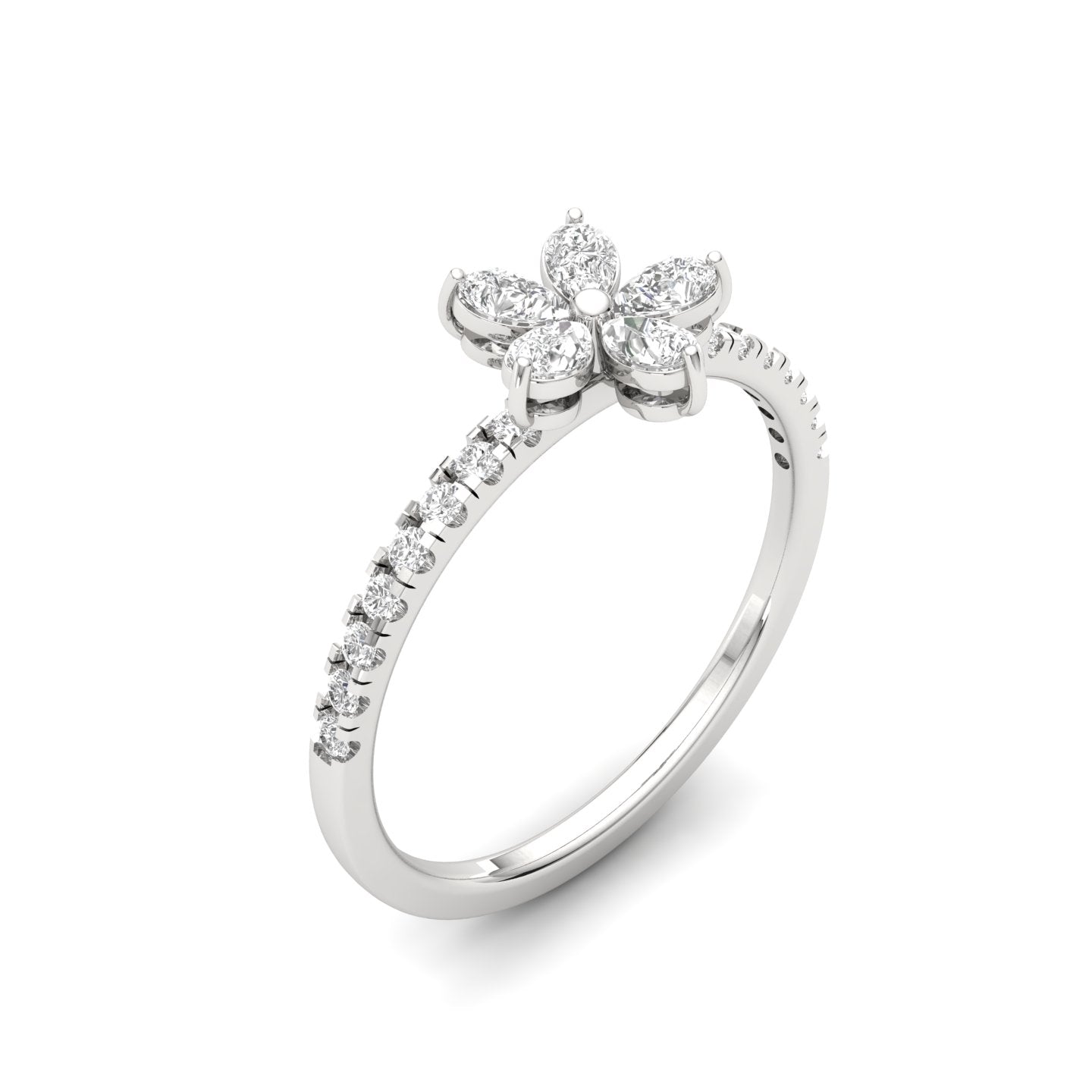 Sparkling Flower Cluster Ring