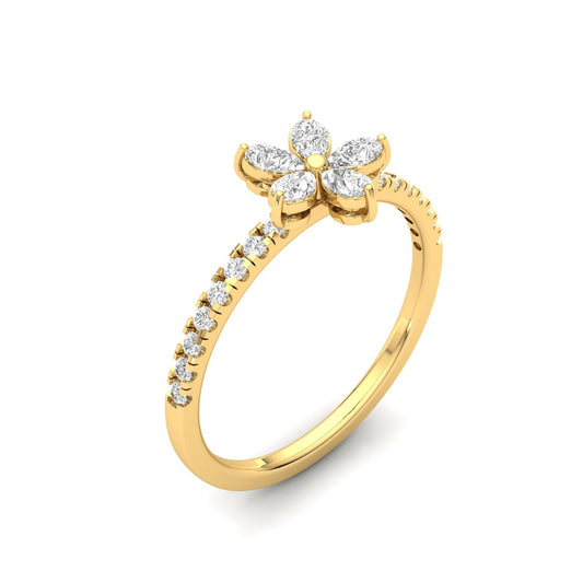 Sparkling Flower Cluster Ring