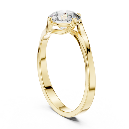 Luxe Twist Solitaire Diamond Ring