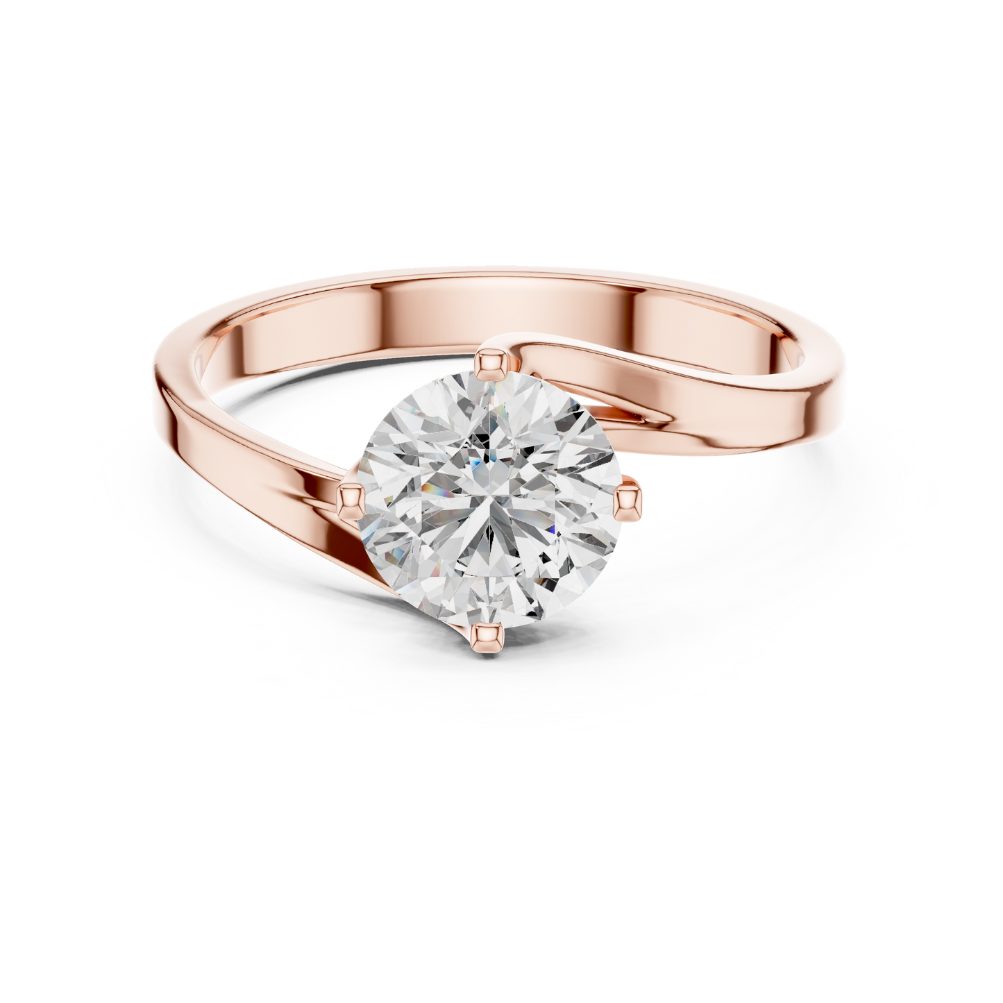Luxe Twist Solitaire Diamond Ring