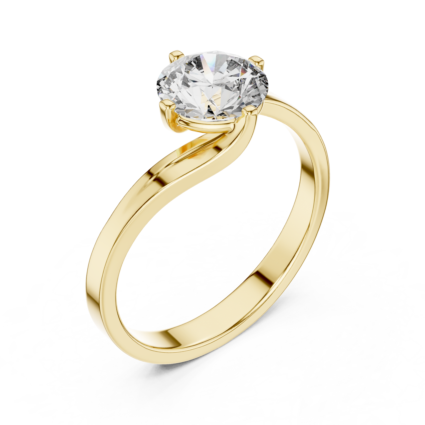 Luxe Twist Solitaire Diamond Ring