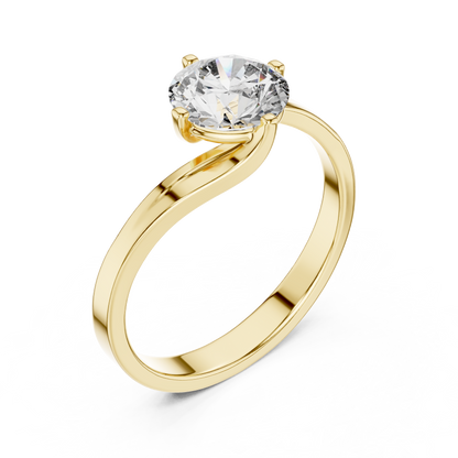Luxe Twist Solitaire Diamond Ring