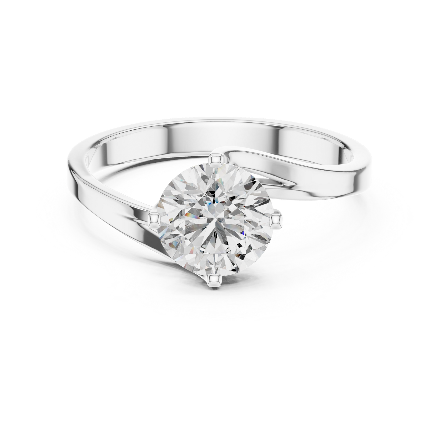 Luxe Twist Solitaire Diamond Ring