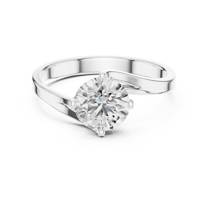 Luxe Twist Solitaire Diamond Ring