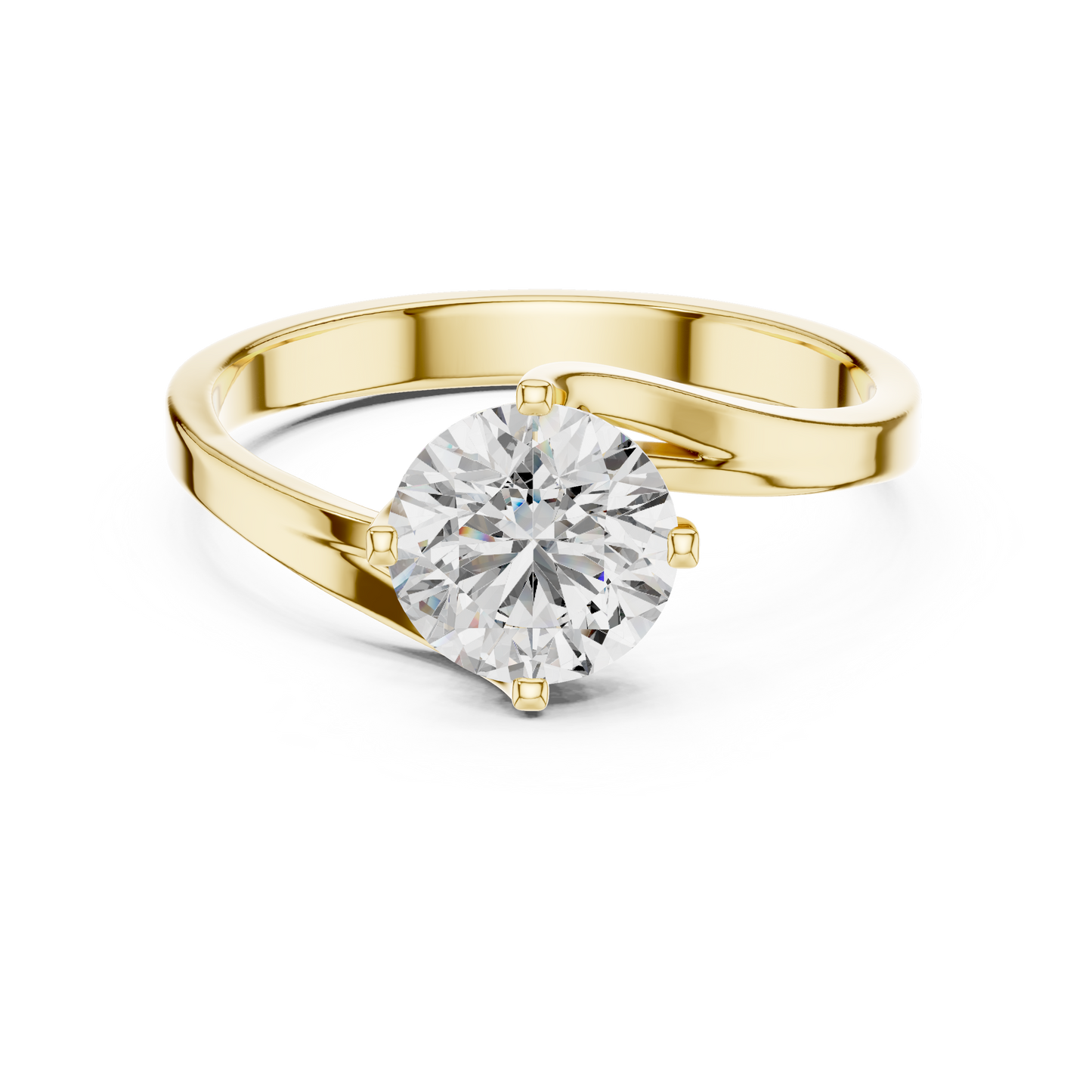 Luxe Twist Solitaire Diamond Ring