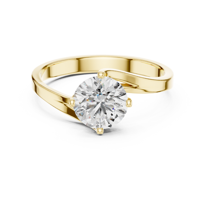 Luxe Twist Solitaire Diamond Ring