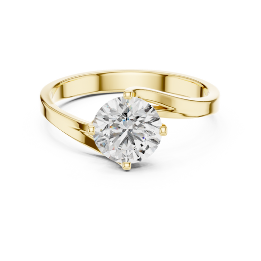 Luxe Twist Solitaire Diamond Ring