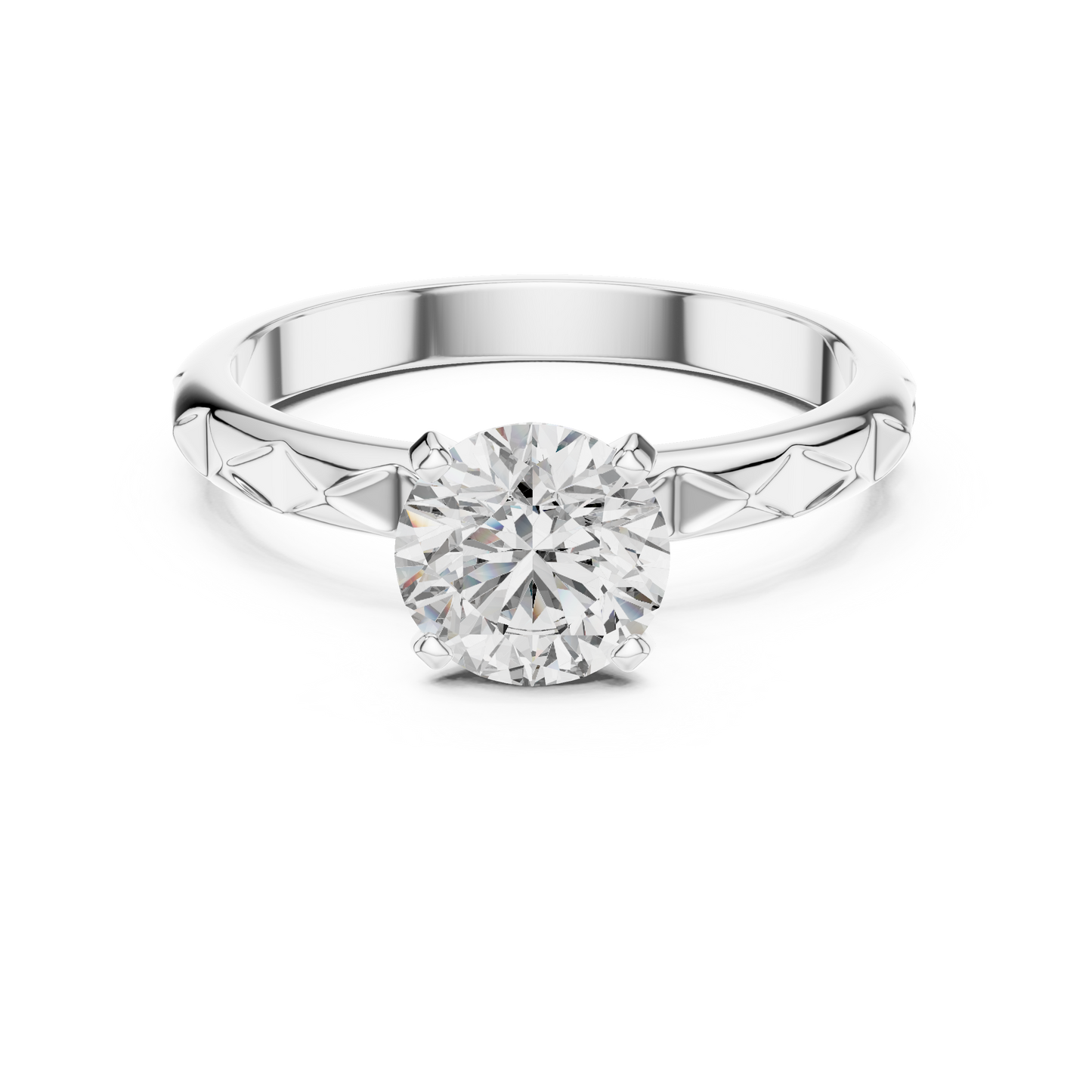 Vine Engraved Solitaire Ring