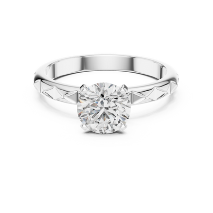 Vine Engraved Solitaire Ring