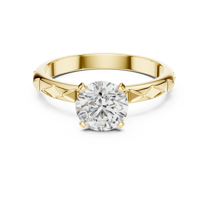 Vine Engraved Solitaire Ring