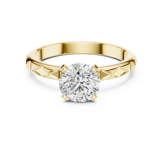 Vine Engraved Solitaire Ring