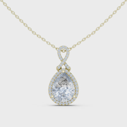 Infinity Teardrop Diamond Pendant (without Chain)