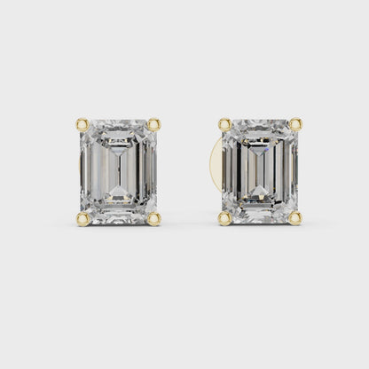 0.50 Carat Emerald Solitaire Earrings