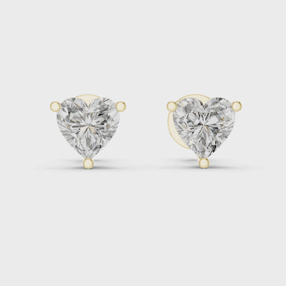 0.50 Carat Heart Solitaire Earrings