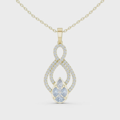 Aurora Teardrop Swirl Diamond Pendant (without Chain)
