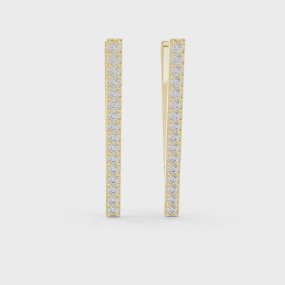Geometric Triangle Diamond Earrings