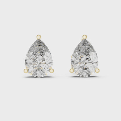 0.50 Carat Pear Solitaire Earrings