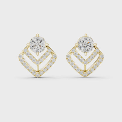 Golden Gleam Diamond Earrings