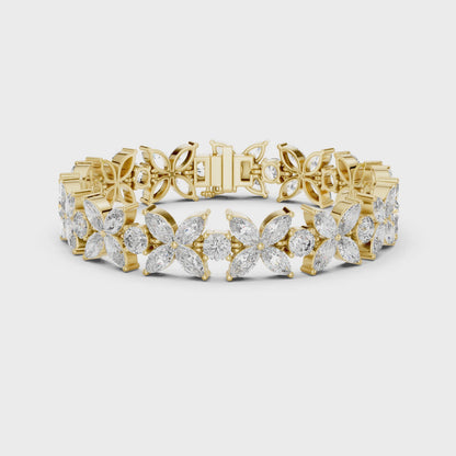 Sparkling Floral Diamond Tennis Bracelet