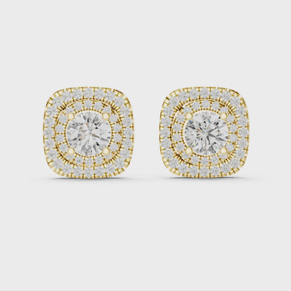 Dazzling Double Halo Studs