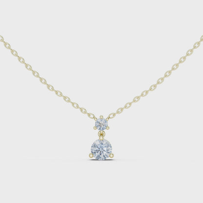 Serene Duet Diamond Pendant (with Chain)