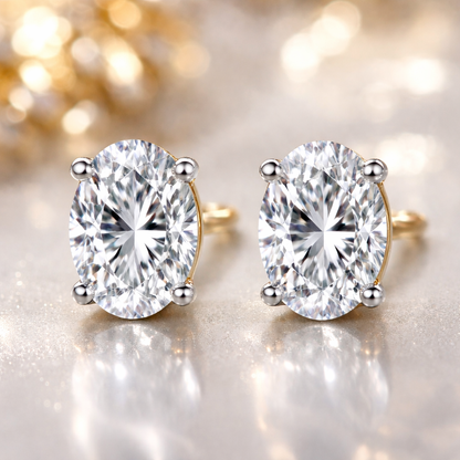 0.55 Carat Oval Solitaire Earrings