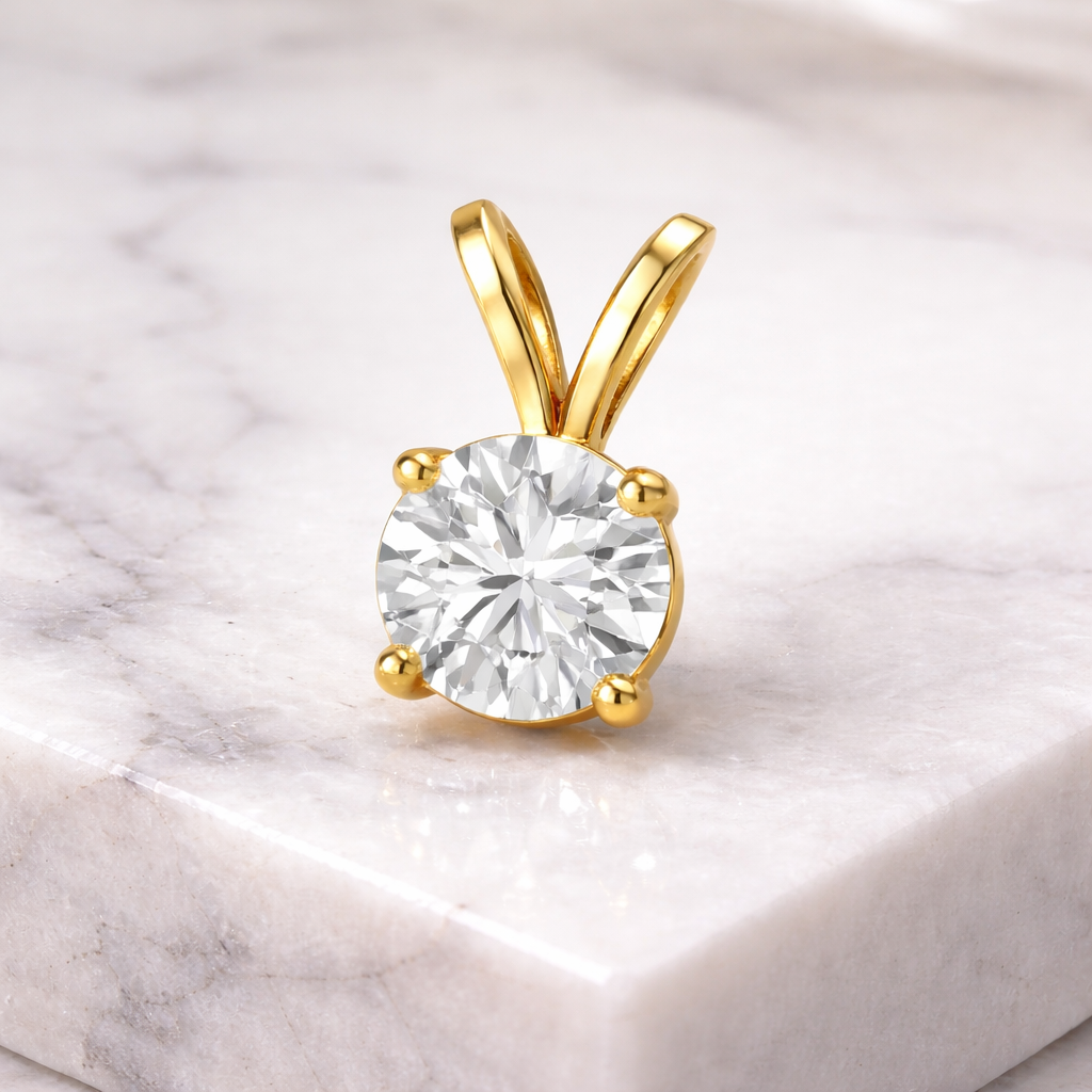 1.0 Carat Round Solitaire Pendant - Without Chain